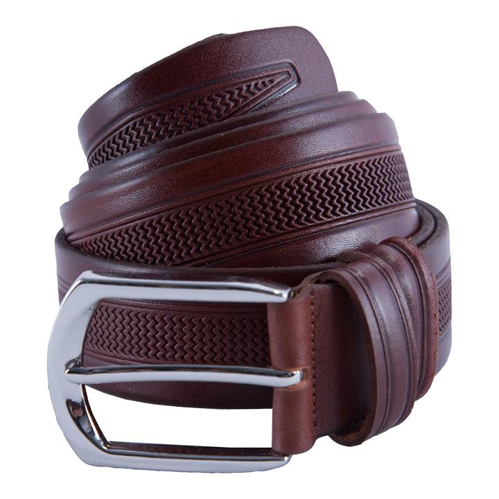 کمربند طرح دار رویال چرم کدM45-Brown